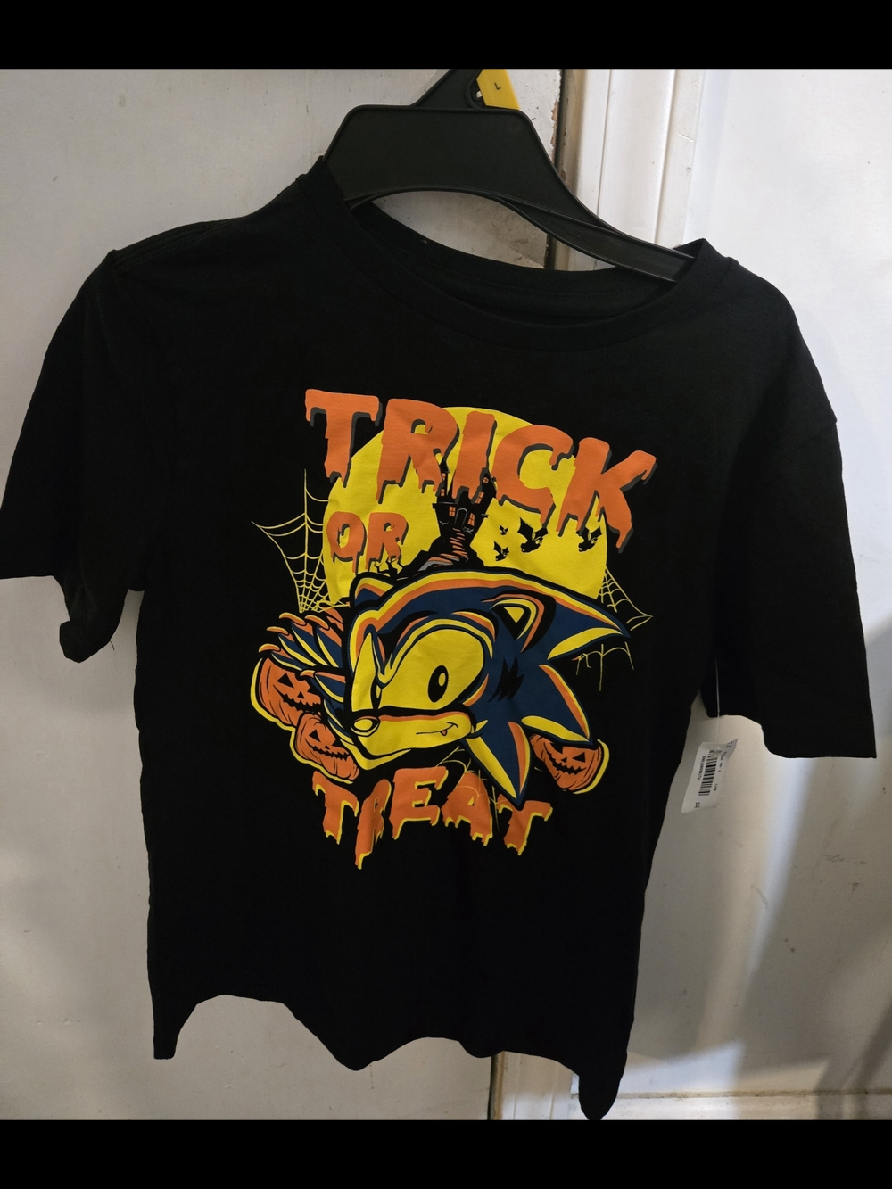 Black  Big Kids 'Trick or Treat' Sonic Graphic Tee New